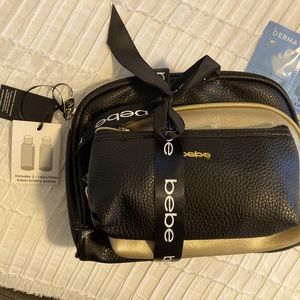 New 3 pack Bebe makeup bag with samples